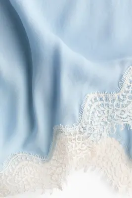 Jupe asymétrique en viscose - Bleu clair — photo 4