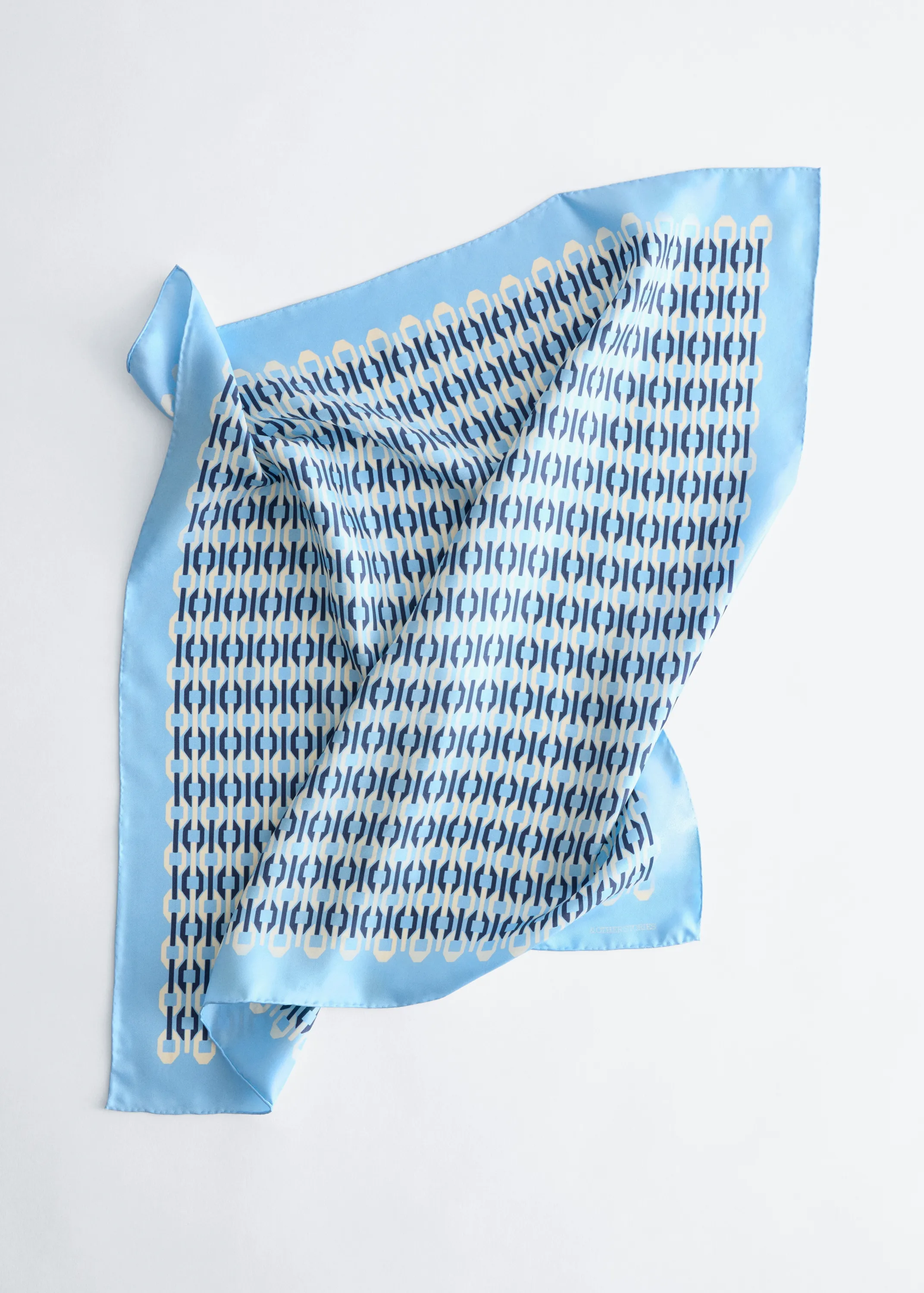 Foulard en soie imprimée - Bleu/Imprimé