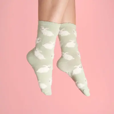 Chaussettes Lapin vert sauge – Coucou Suzette — photo 5