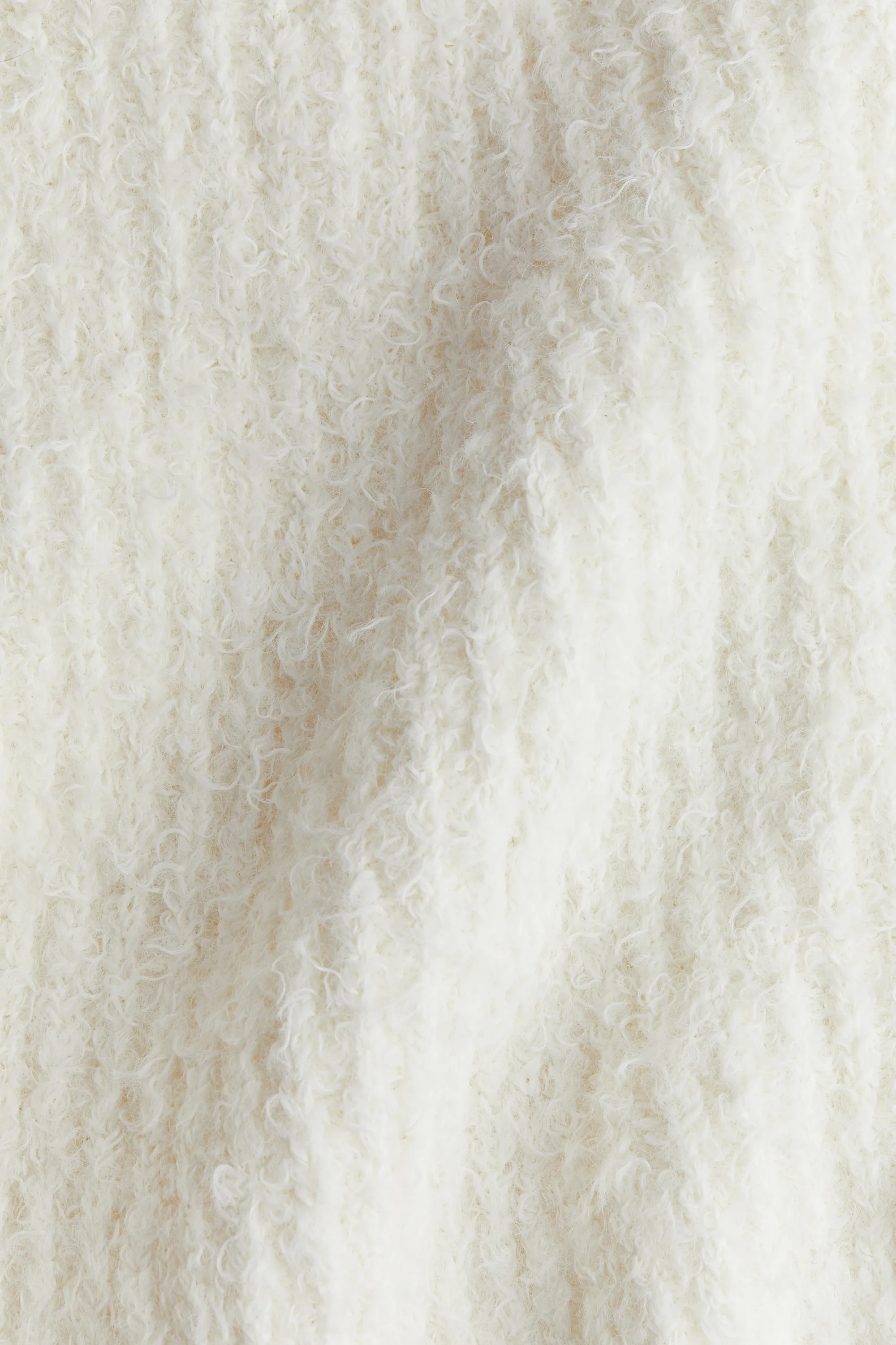 Jupe évasée en maille duveteuse - Crème