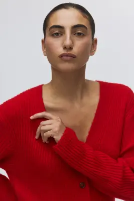 Robe en maille côtelée - Rouge — photo 1