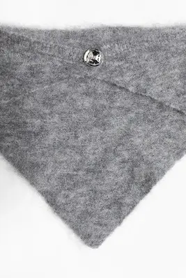 Foulard triangulaire en mohair mélangé - Gris chiné — photo 2