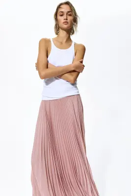 Jupe plissée vaporeuse - Rose ancien — photo 1