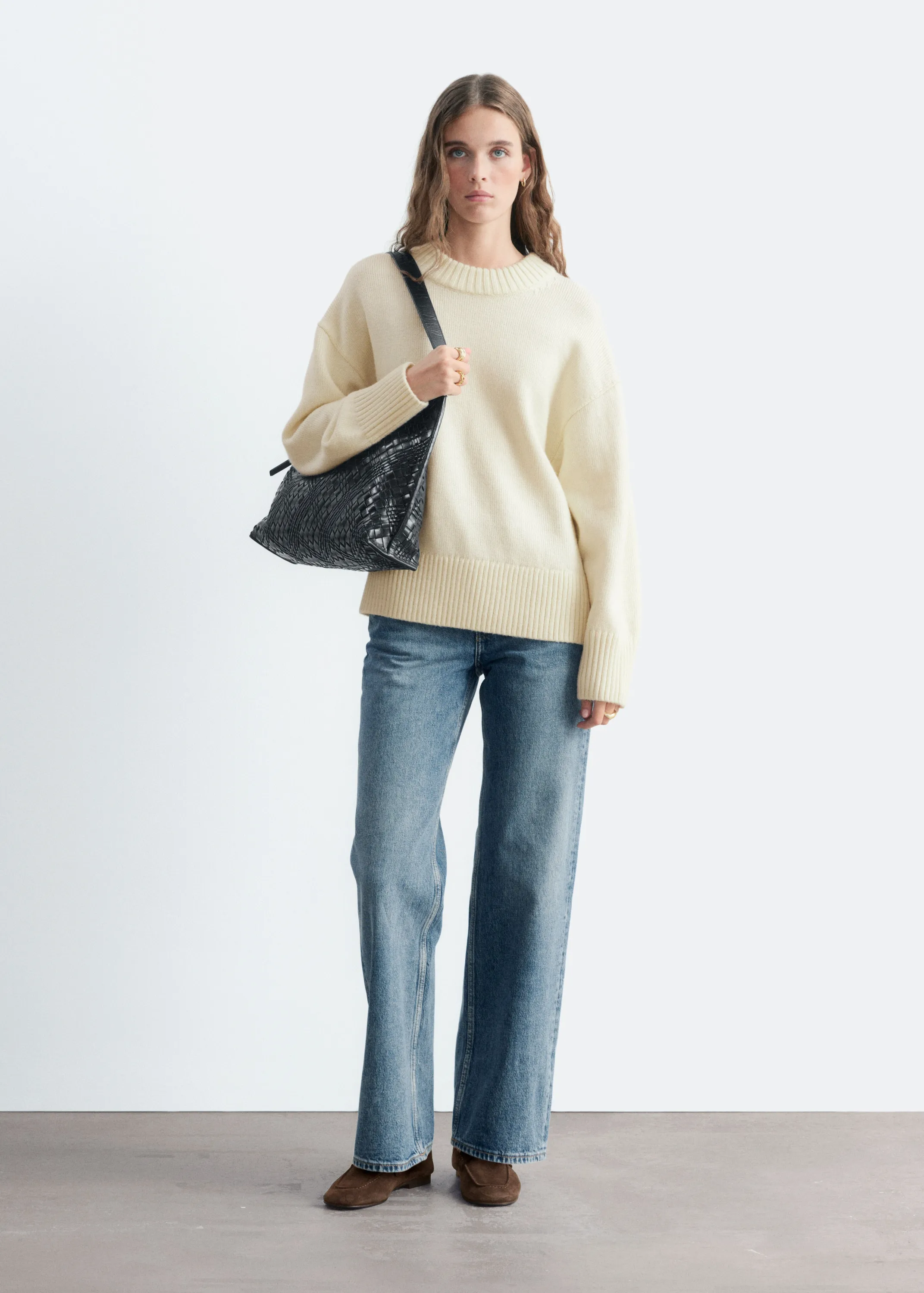 Pull oversize en laine - Écru