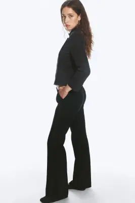 Pantalon de costume bootcut taille basse - Noir — photo 3