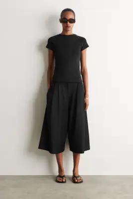 T-SHIRT SLIM À MANCHES RAGLAN EN COTON - NOIR — photo 2