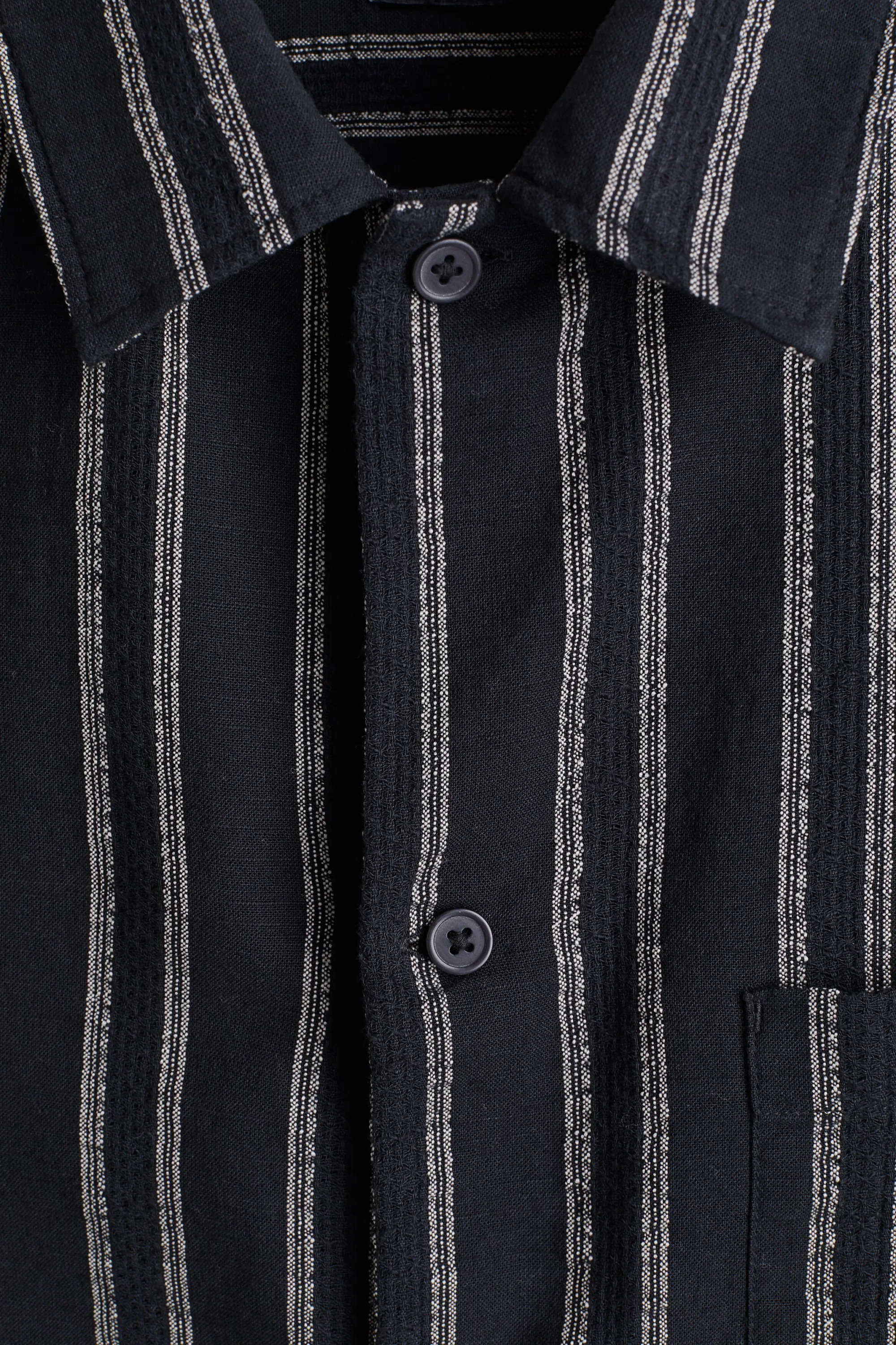 Chemise Regular Fit à manches courtes - Noir/rayé