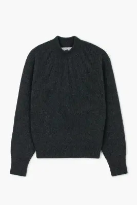 Deck Sweater - Laine d'agneau Gris Chiné Anthracite