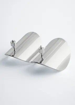 Boucles d’oreilles à pièces sculpturales - Argenté — photo 3