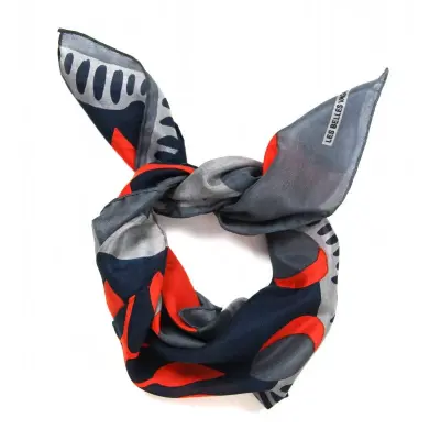Foulard en soie mini aralia orange - les Belles Vagabondes — photo 2