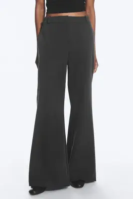 Pantalon de costume évasé - Gris foncé chiné — photo 1