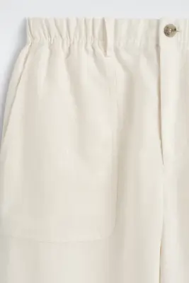 PANTALON BARREL DÉCONTRACTÉ EN LIN - ÉCRU — photo 5