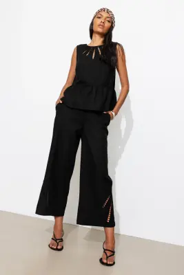 Pantalon court et brodé Femme — photo 2