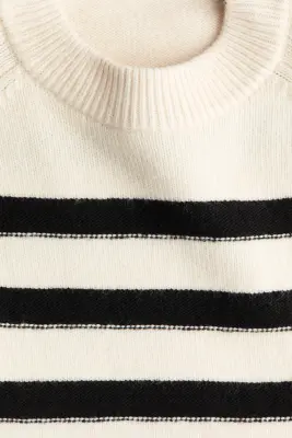 Pull à manches raglan - Crème/rayures noires — photo 5