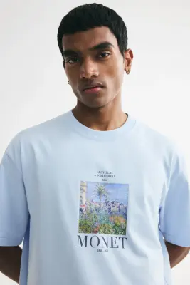 T-shirt Loose Fit - Bleu clair/Monet — photo 2