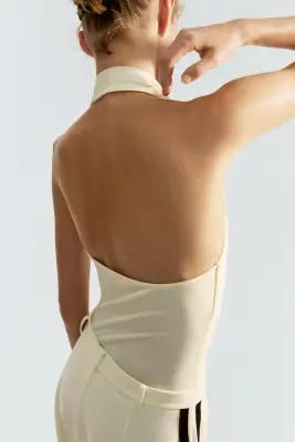 Body string dos nu - Jaune clair — photo 2