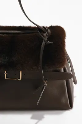 Sac à main avec bride - Marron foncé — photo 3