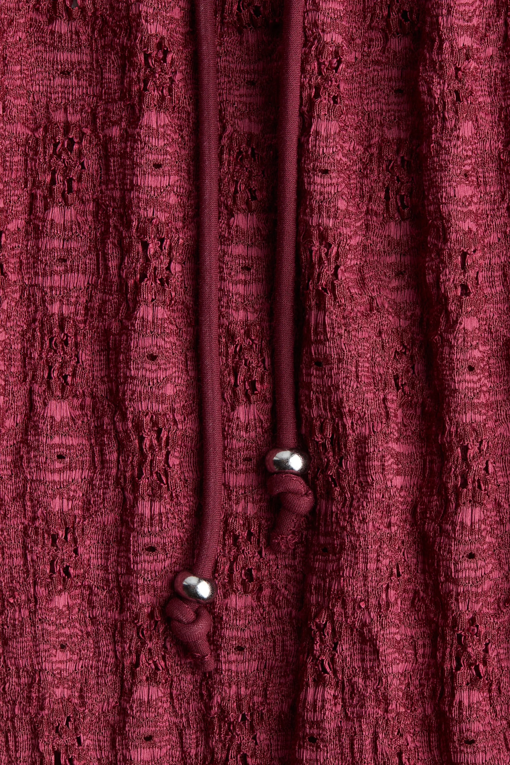 Pantalon façon dentelle avec cordon de serrage - Rose foncé