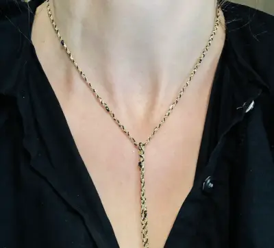 Bracelet ou collier cravate gold black MLS 182 - Marie Laure Chamorel — photo 2