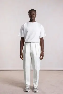 Pantalon French Military - Coton Blanc — photo 2