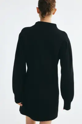 Robe en maille de viscose mélangée - Noir — photo 3