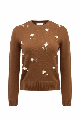 Lucas Embroidered Sweater - Brown — photo 4