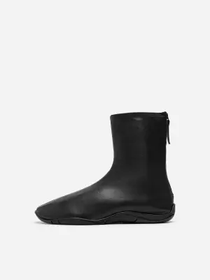 Bottes-chaussettes sportives en cuir - Noir — photo 2