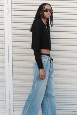 Gilet en viscose mélangée - Noir — photo 2