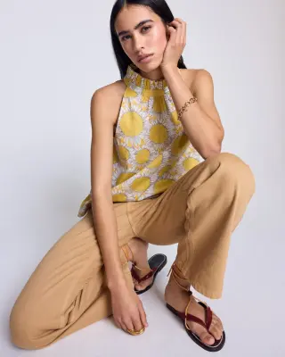 Top Leonora imprimé Liberty tournesols jaune — photo 5