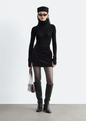 Wool Turtleneck Top - Noir — photo 1