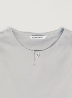 1 Button T-Shirt in Pearl Gray Eucalyptus & Cotton — photo 2