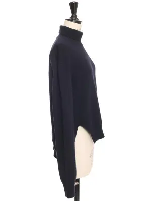 Pull col roulé en cachemire bleu marine prix boutique 1300€ taille M — photo 4
