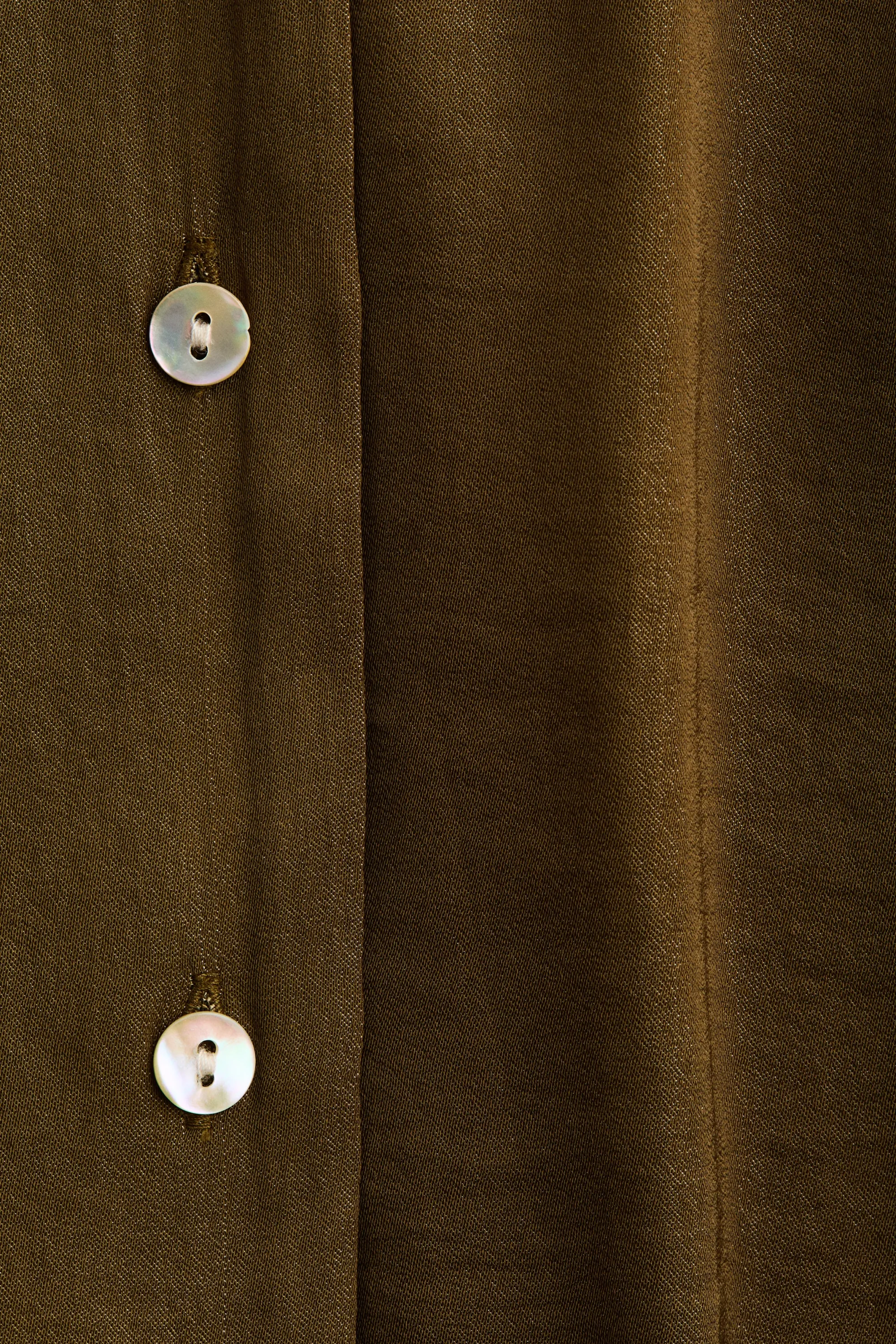 Chemise à col cubain - Vert kaki foncé
