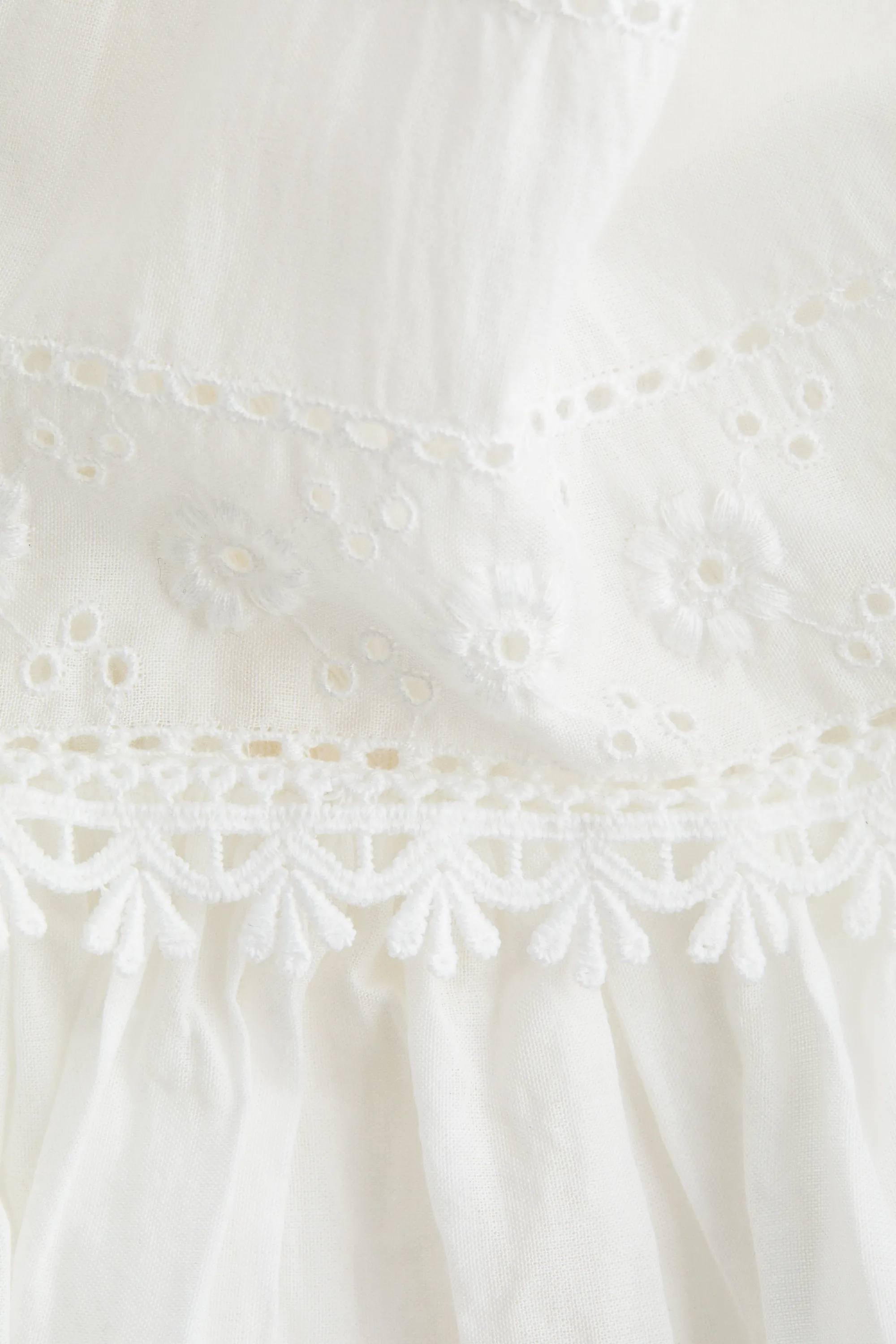 MAMA Robe d'allaitement en coton avec dentelle - Blanc