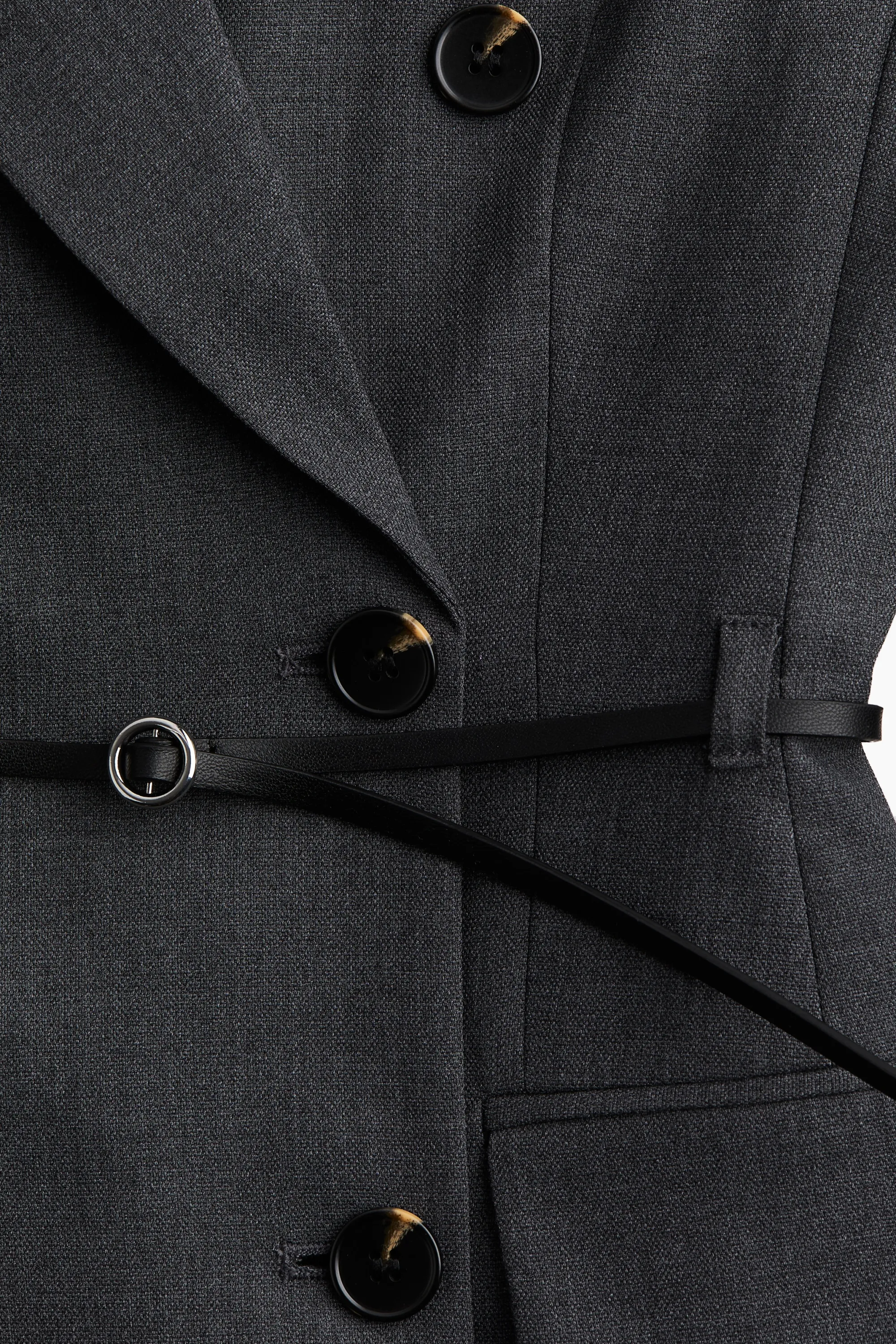 Robe blazer avec ceinture - Gris foncé