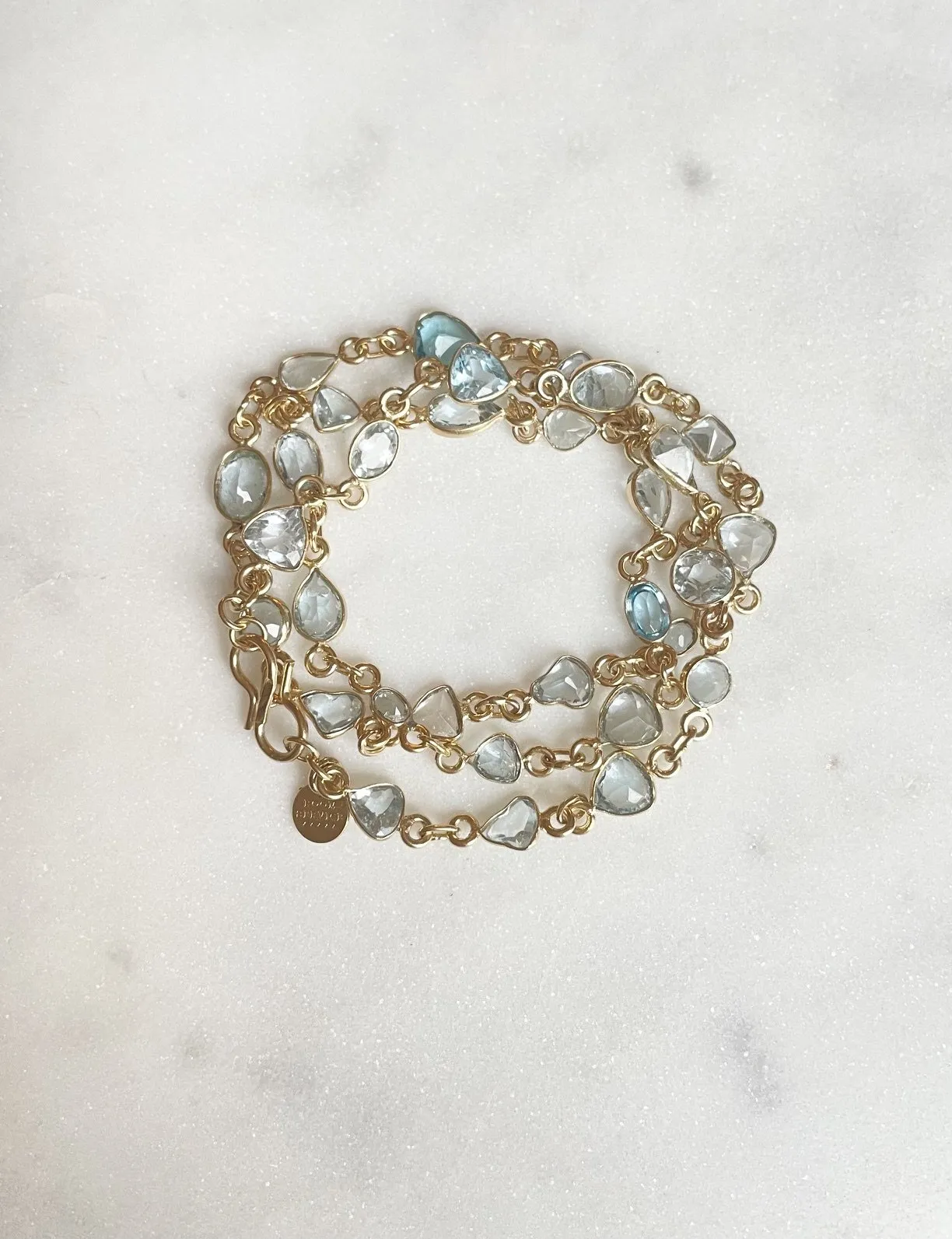 Nouveau ! ROOM SERVICE JEWELRY Collier Sparks Topaze Bleue