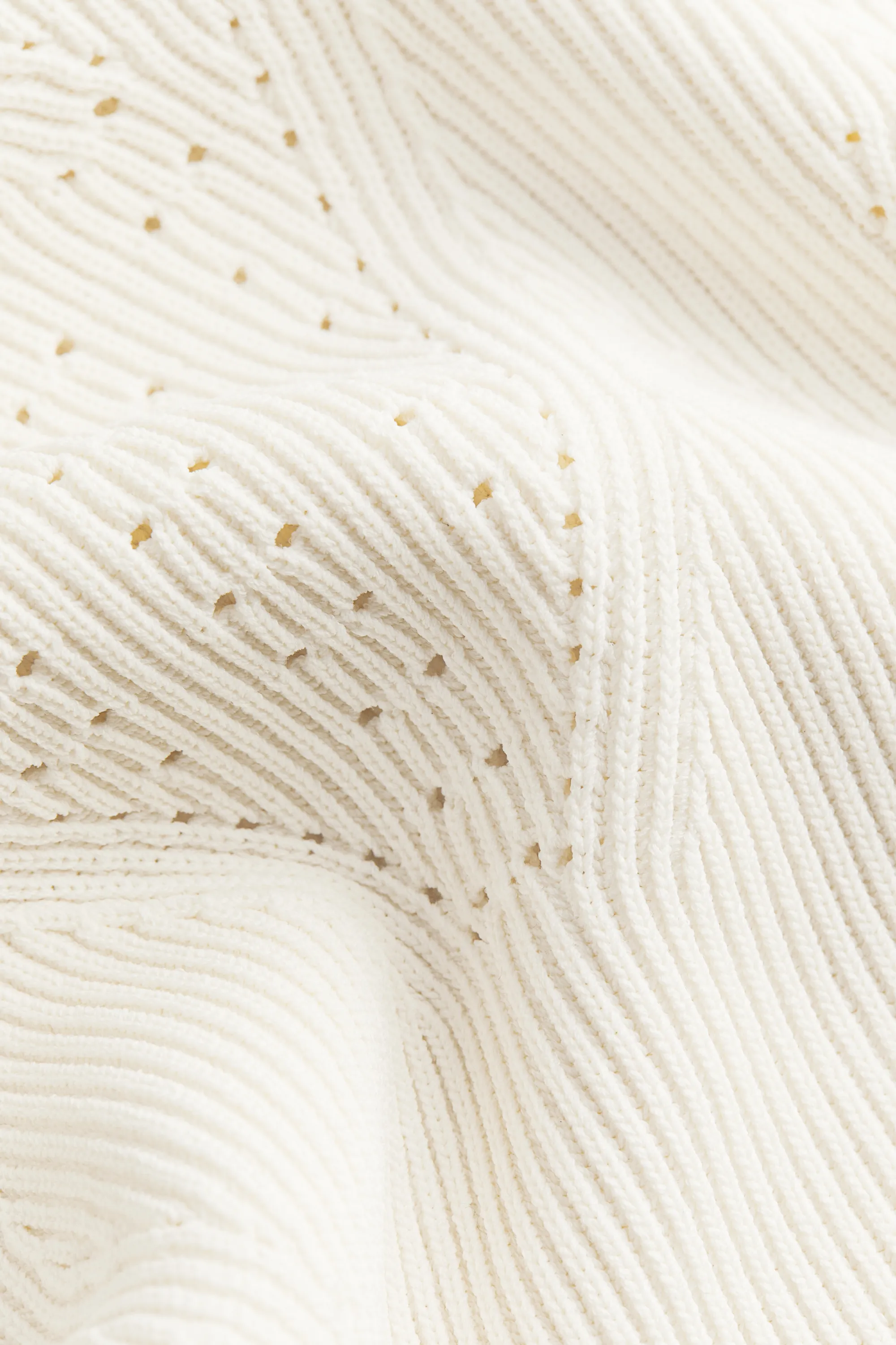 Pull en maille pointelle - Crème