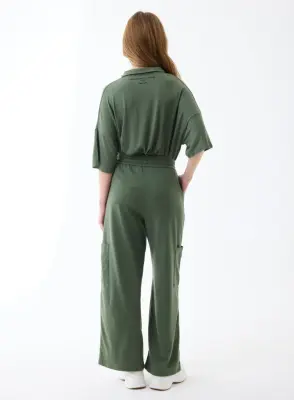 Pantalon vert en coton organique — photo 2
