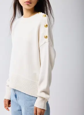 Pull Milk Col Rond Manches Longues en Laine / Cachemire — photo 3