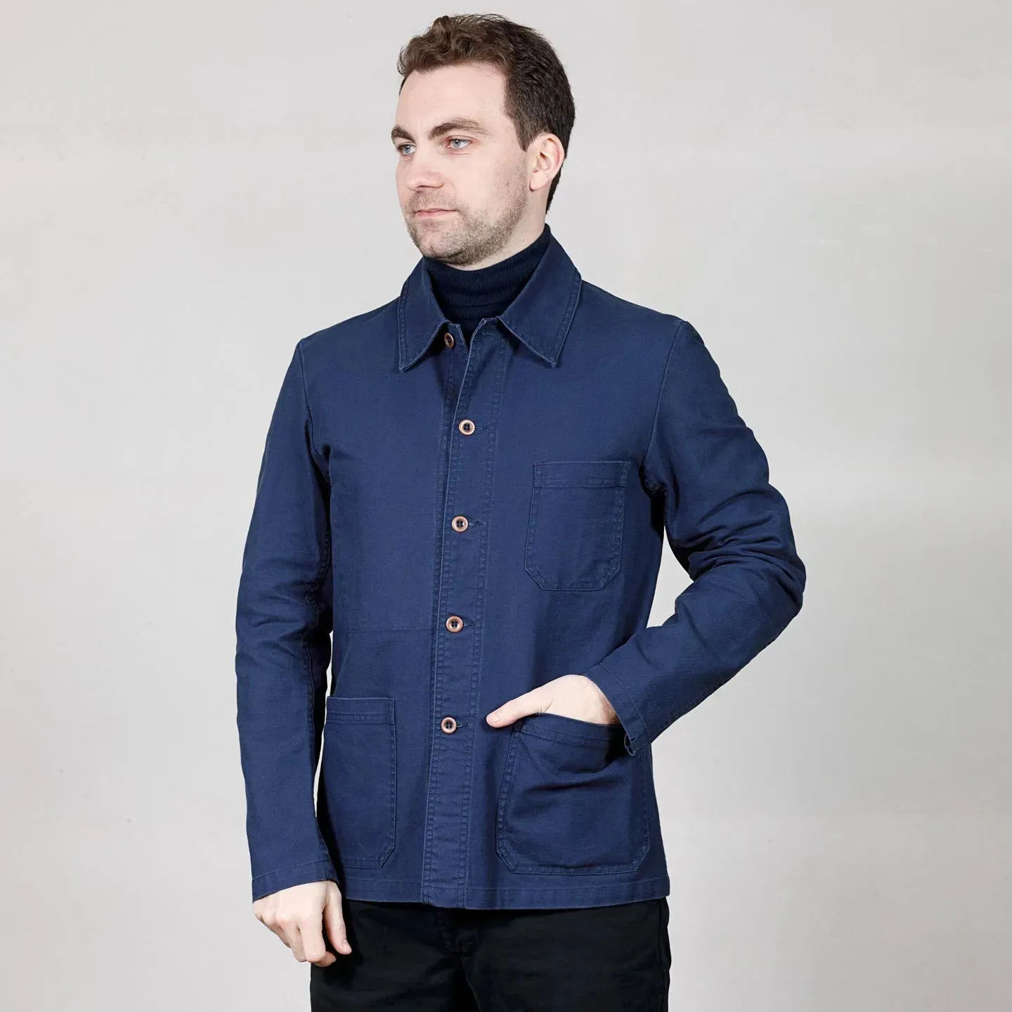 Veste de travail authentique coton bio 1G/5C - Navy