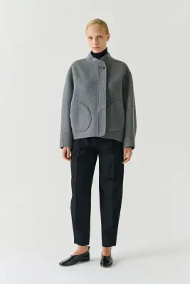 MANTEAU WINDSOR GRIS CLAIR — photo 2