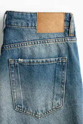 Wide Leg Regular Waist Jeans - Bleu denim — photo 5
