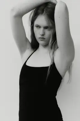 Top dos nu en jersey - Noir — photo 1