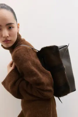 Sac à main avec bride - Marron foncé — photo 2
