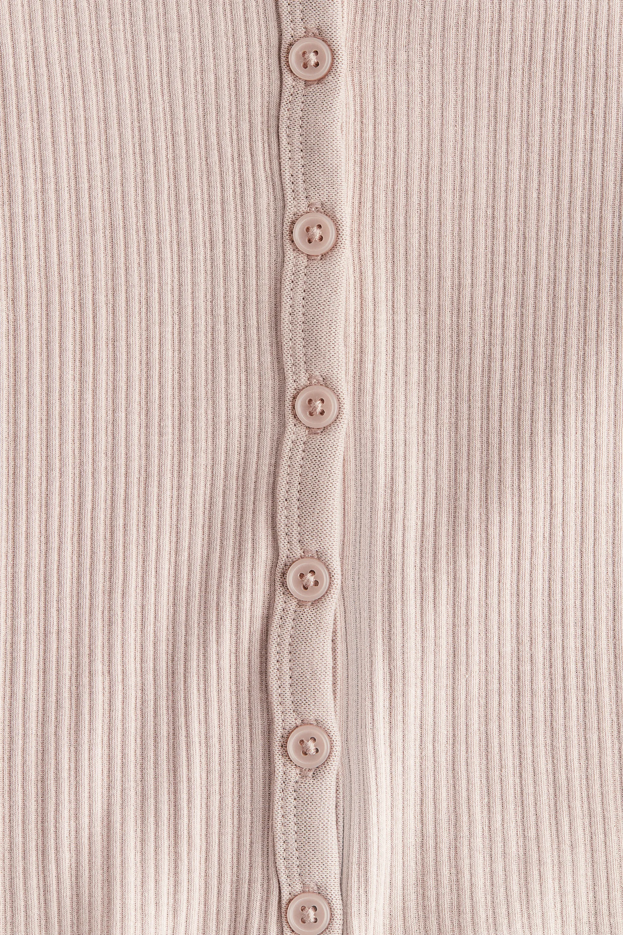 Top côtelé à boutons - Rose ancien clair