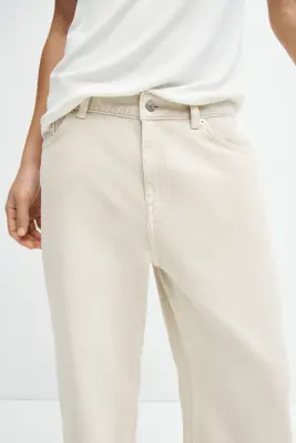 Baggy Regular Waist Jeans - Crème ancien — photo 1