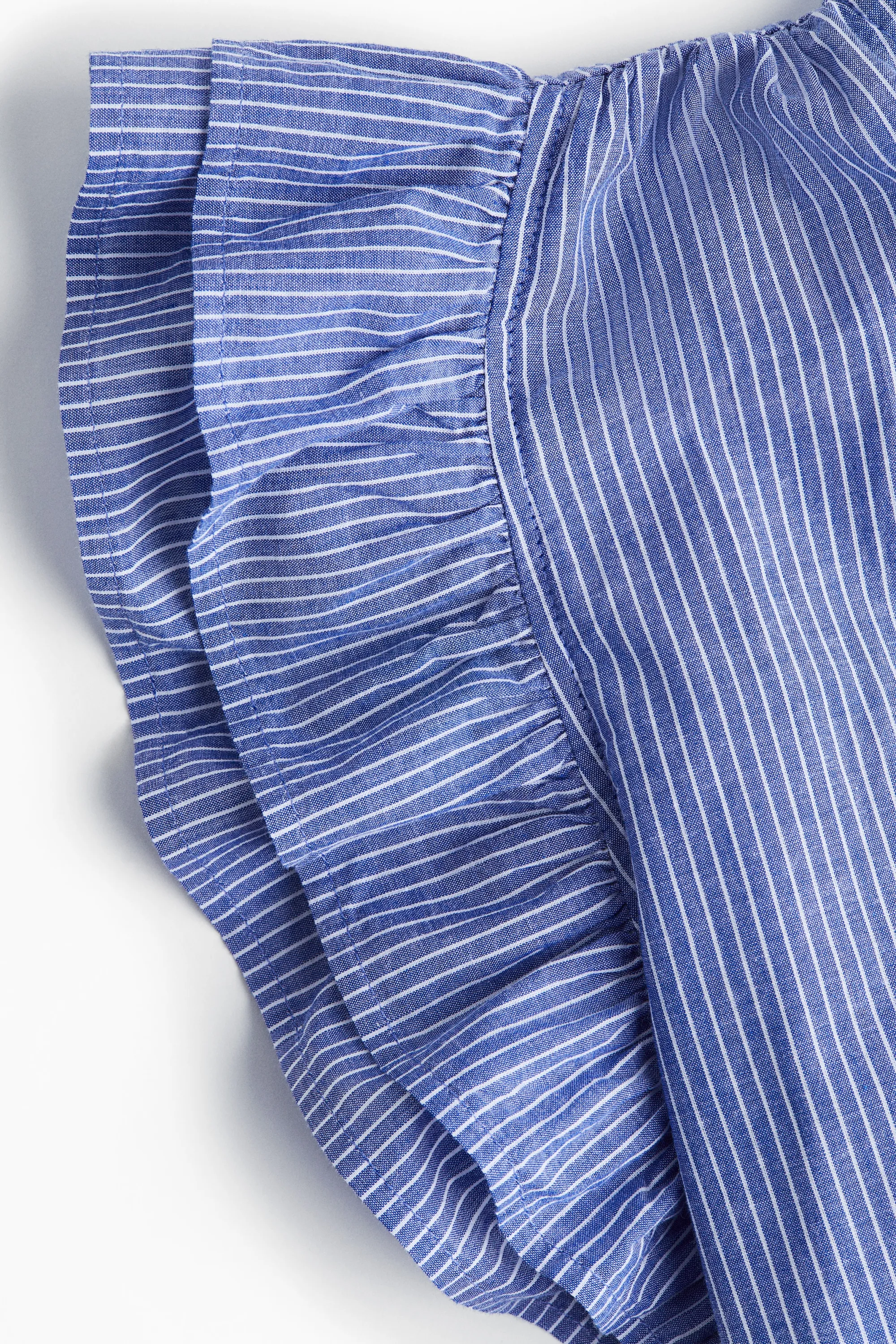 Blouse volantée - Bleu/rayé