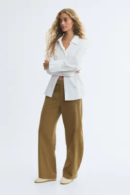 Pantalon barrel - Beige foncé — photo 3