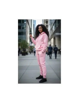 Ensemble Molleton basique rose — photo 2