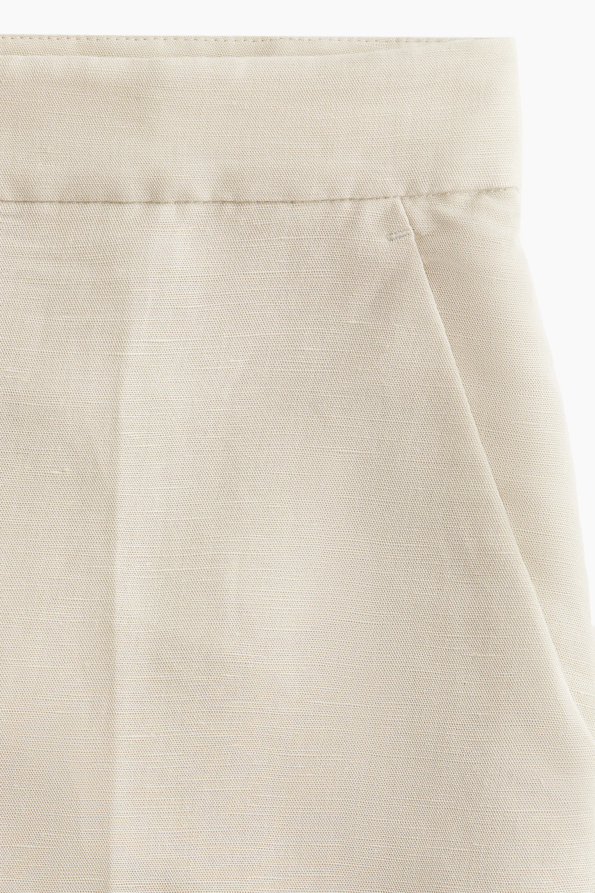 Pantalon en lin mélangé - Beige clair